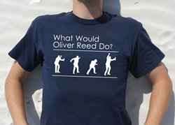 A sample promo pic of the Oliver Reed shirt